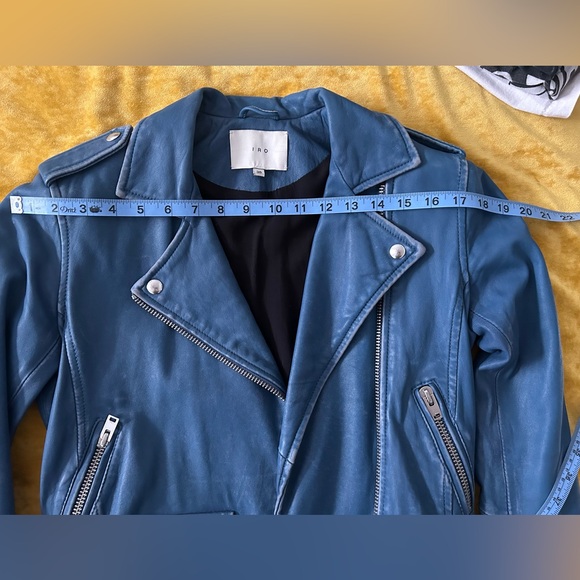 IRO blue leather motorcycle jacket - Picture 5 of 5